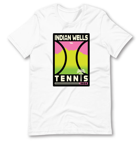 Indian Wells Tennis Paradise White Tee. Inspired by the BNP Paribas Open.