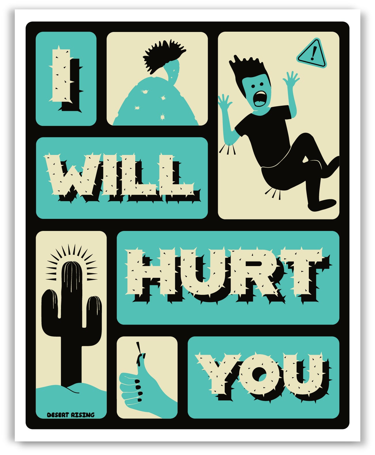 Cactus humor art print will bring a punch of color to your interiors