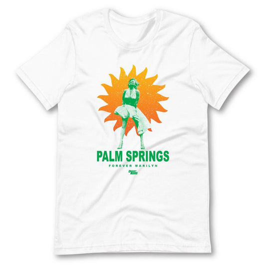 Palm Springs Forever Marilyn T-Shirt from Desert Rising. Perfect souvenir when visiting Palm Springs, California